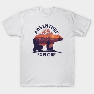 Bear Adventure Begins Here T-Shirt